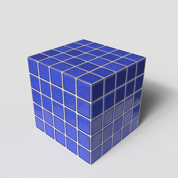 Foto un cubo azul con la palabra cubo en él