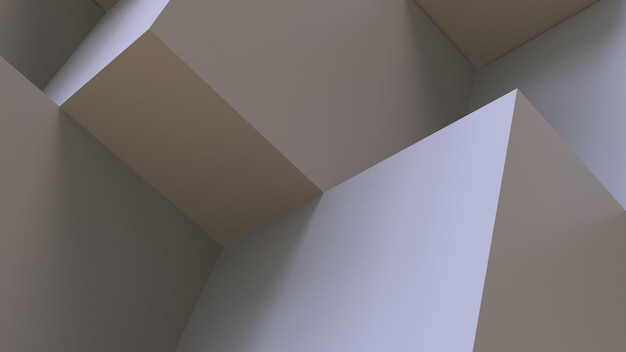 Cubo blanco abstracto geométrico cerrar renderizado 3d