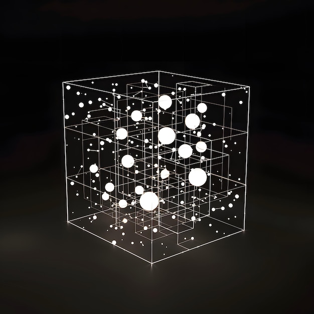 un cubo blanco y negro con las estrellas en él