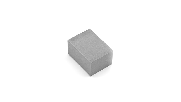 Cubo cinza isolado no branco