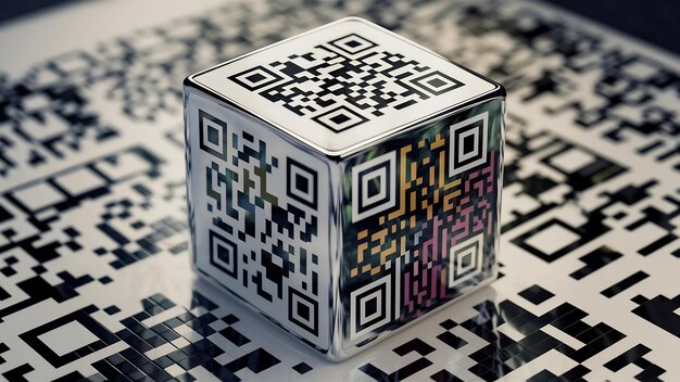 Foto cubo de código qr