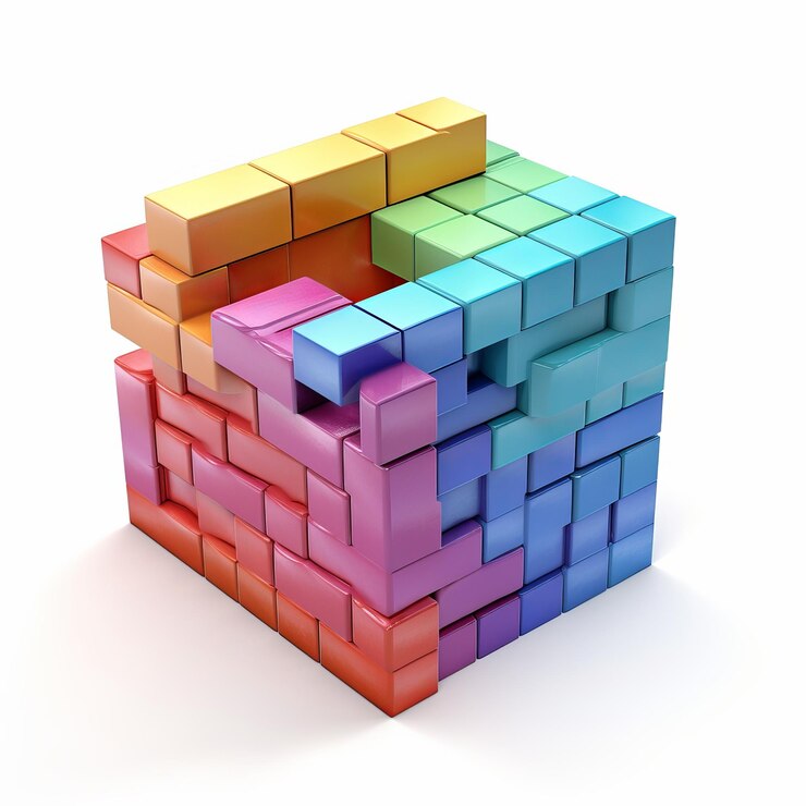 Foto un cubo colorido con la palabra i m en la parte inferior