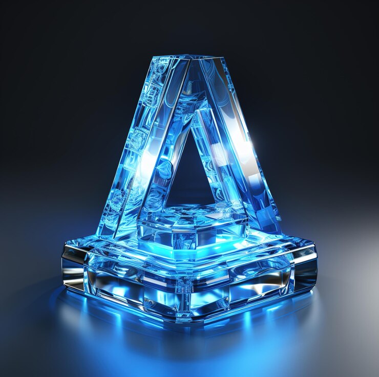 Foto un cubo de cristal con el número 4