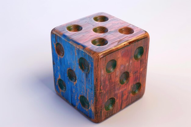 cubo de jogo de madeira multicolor