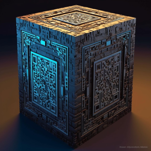 El cubo fotográfico o caja consiste en una matriz de dígitos moderno futurista