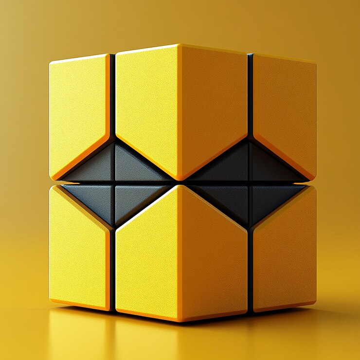 Foto un cubo hecho por un cubo que tiene un cuadrado negro en él