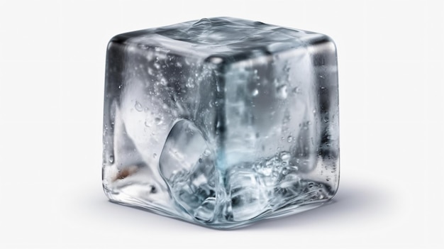 Un cubo de hielo con la palabra hielo