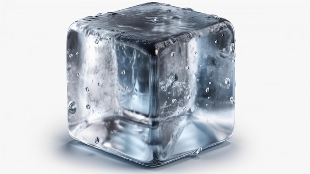 Un cubo de hielo con la palabra hielo