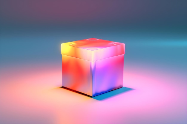 Un cubo con una luz de colores