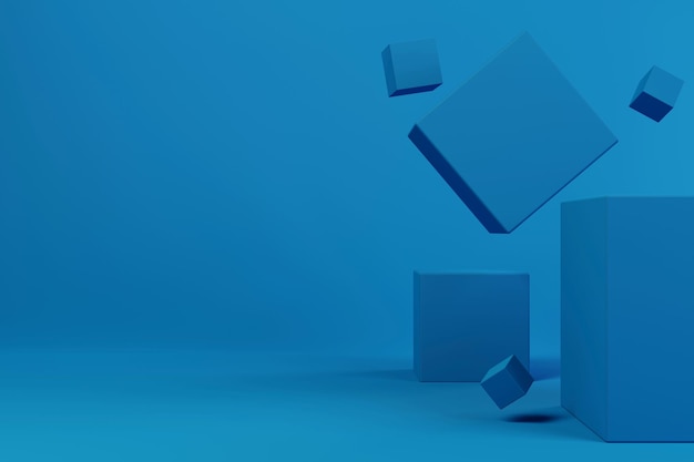 Cubo minimalista 3D render Fondo abstracto diseño monocromático