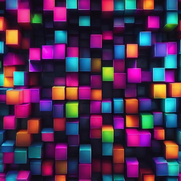 Cubo multicolor de néon com muitas opções de contato para suporte de comunicação tamanho de bandeira de linha quente com