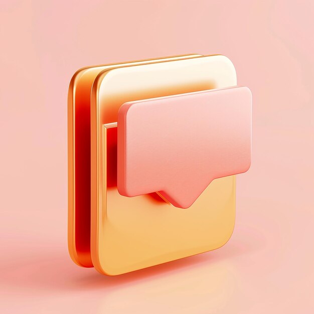 un cubo naranja y amarillo con un cuadrado rosa en él