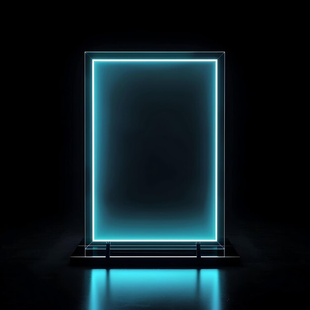 Foto un cubo negro con una luz azul en él