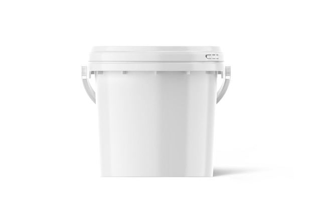 Un cubo de plástico blanco con la palabra "co" en la parte superior.