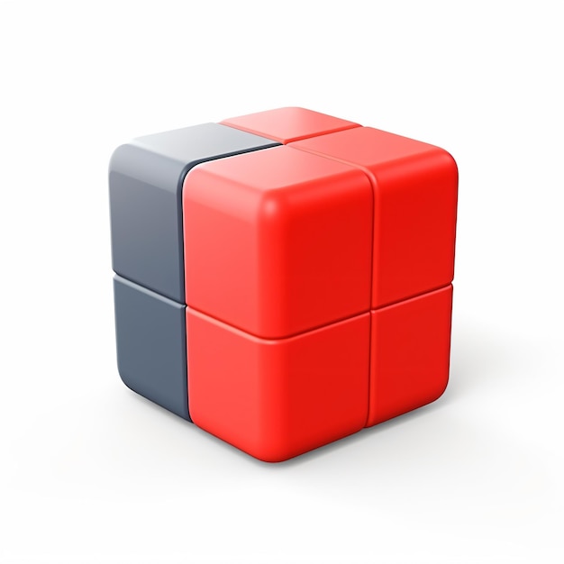 un cubo rojo y azul con uno negro