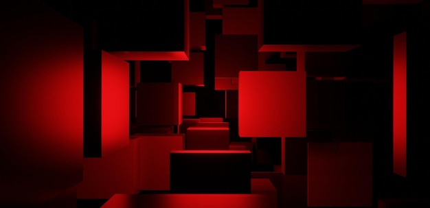 Cubo rojo oscuro