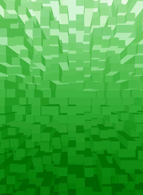 Cubos 3D de gradiente verde para fundo abstrato
