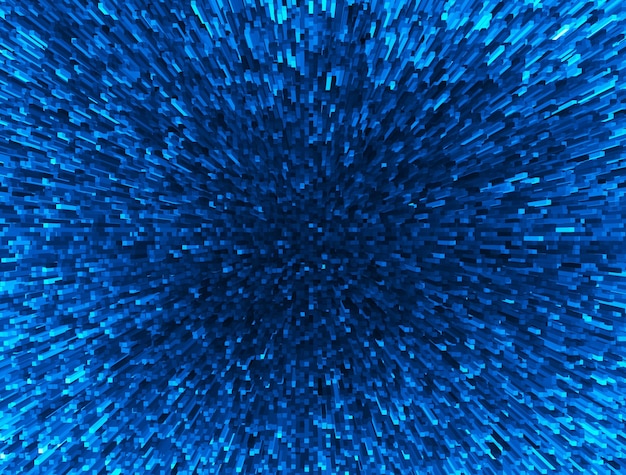 Cubos 3D extrudados azuis vívidos horizontais abstraem base
