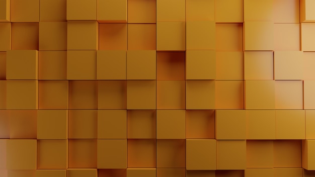 Cubos abstraem fundo laranja