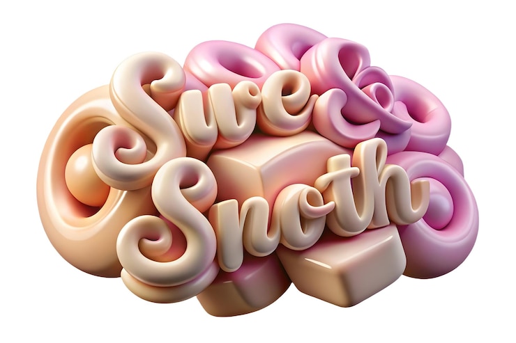 Foto cubos de azúcar abstractos 3d que forman un remolino con el concepto de texto suave dulce como un diseño vectorial suave w