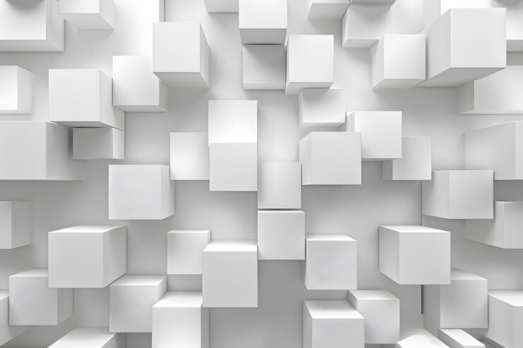 Cubos blancos de cerca en la habitación