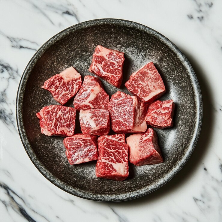 Cubos de carne de res