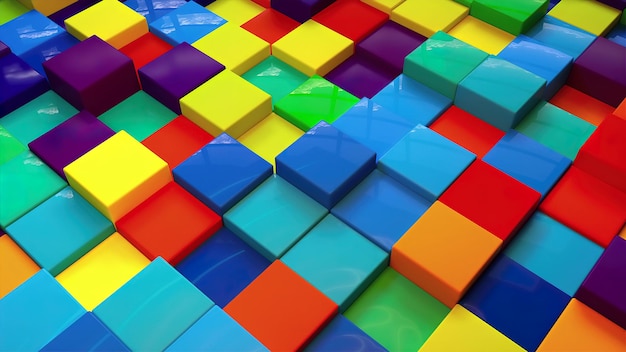 Cubos de colores aleatorios