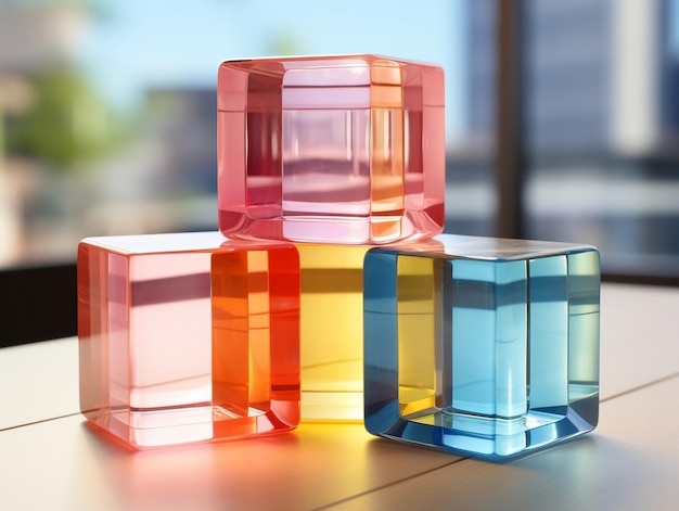 Foto cubos coloridos em um fundo isolado