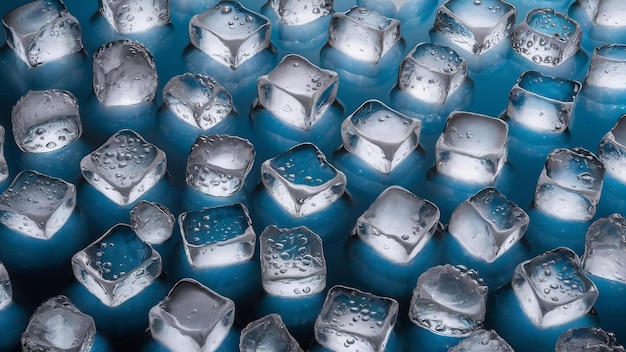 Cubos de gelo em azul