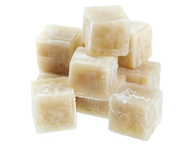 cubos de hielo aislados en fondo blanco alta resolución muy detallada iluminación de estudio comida