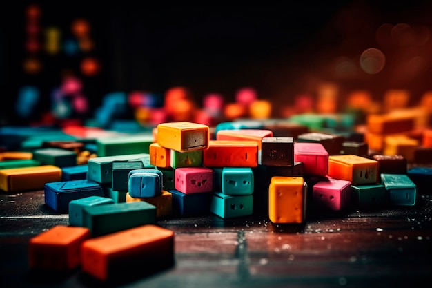 Cubos multicolores infantiles IA generativa