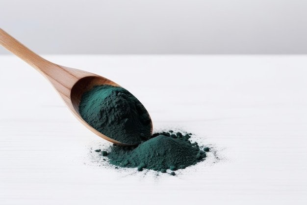 Cuchara de espirulina en polvo Salud vegetal Generar Ai