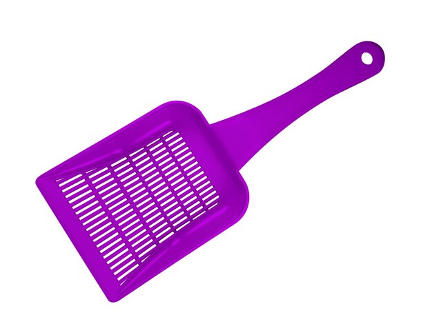 Cuchara de plástico aislado violeta