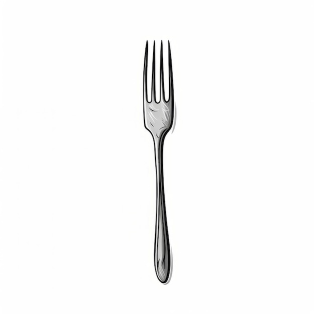 Foto las cucharas de plata ushape tenedor de la cena arte de línea simple