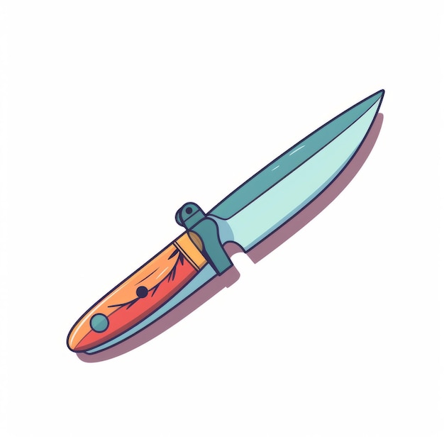 Foto cuchillo retro vintage en estilo de dibujos animados colores llamativos y vibrantes