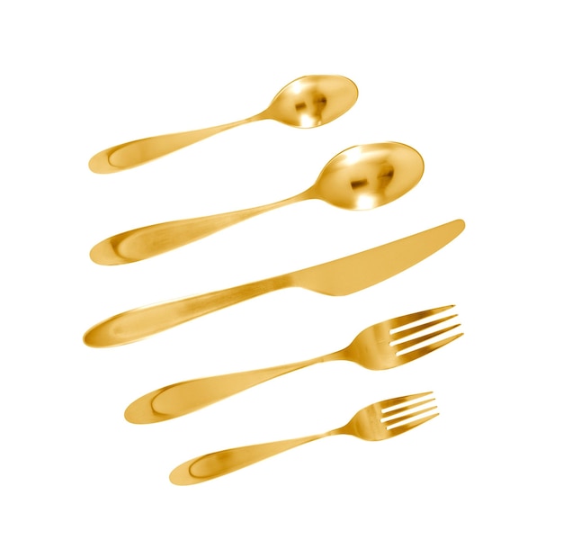 Cuchillo de tenedor y cuchara aislados