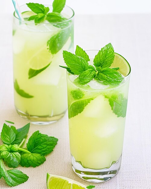 Cucumber Gin Fizz com uma saborosa hortelã