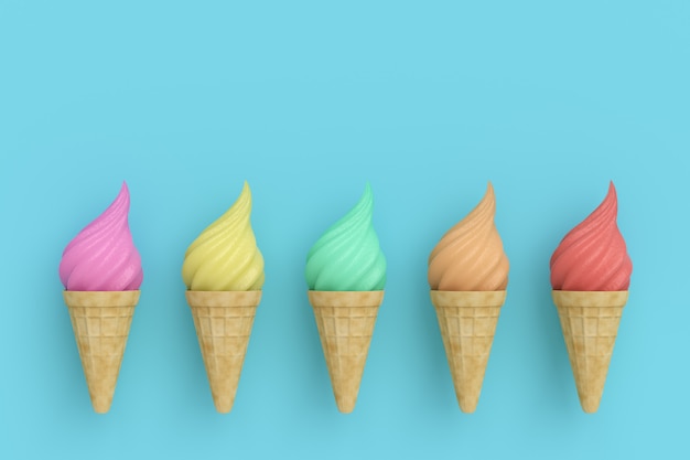 Cucurucho de helado. 3 d ilustración. render 3d