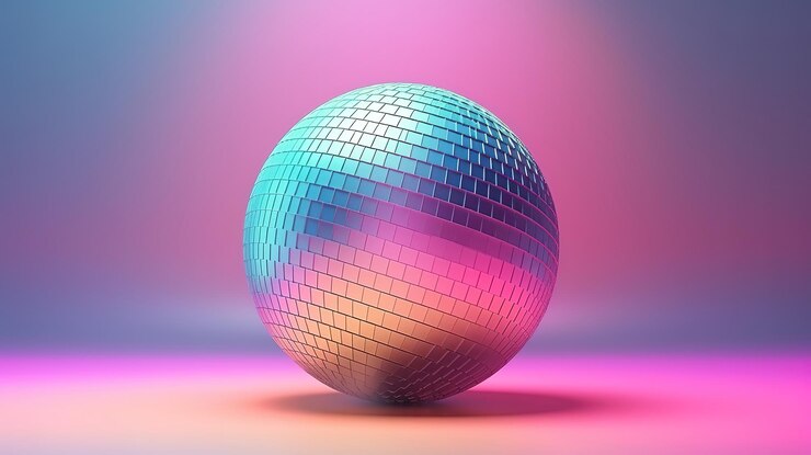 Cuenco con arreglo de globos de discoteca Generative Ai