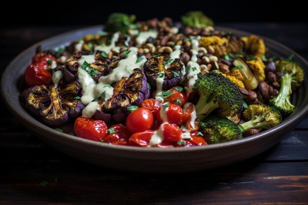 Cuenco de Buda de quinoa y verduras asadas