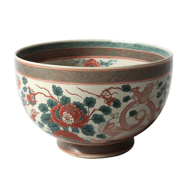 Foto cuenco de cerámica chino aislado sobre un fondo blanco