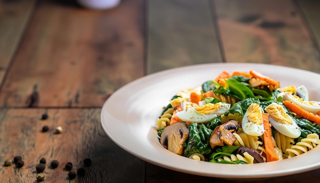 Cuenco con comida vegetariana saludable en una mesa de madera día vegetariano mundial