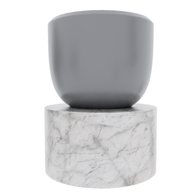 Cuenco gris en pedestal de mármol Decoración del hogar minimalista