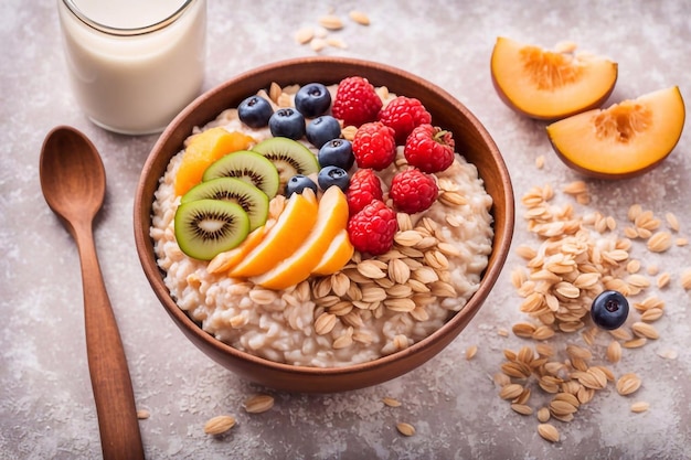 cuenco de harina de avena