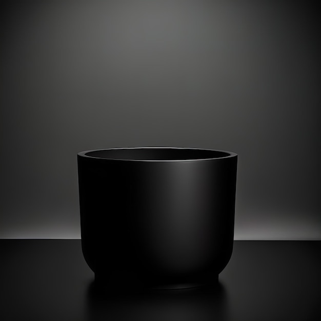 cuenco negro vacío para sopa o sopa sobre fondo negro cuenco negro vacío sobre fondo negro