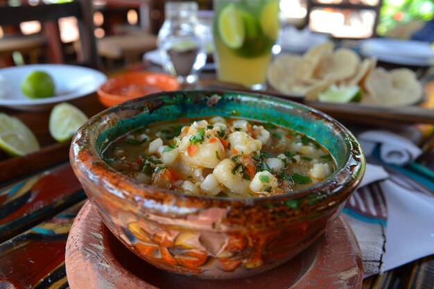 El cuenco de Pozole es cómodo para la culinaria.