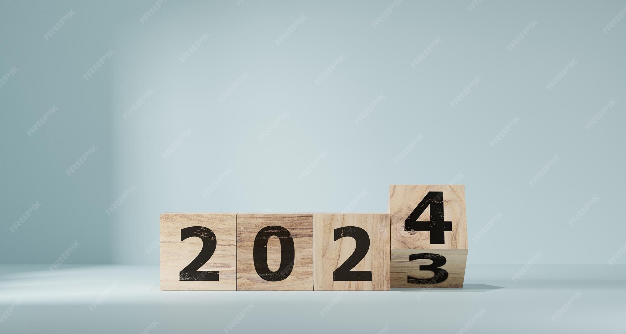 Cuenta regresiva para 2024 año de carga de 2023 a 2024 concepto de