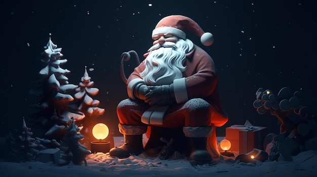 Un cuento de navidad sobre santa claus y sus regalos.