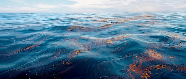 un cuerpo de agua que tiene algunas algas amarillas en él