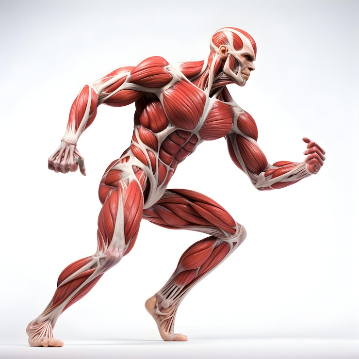 Foto un cuerpo humano con músculos que dicen cuerpo humano